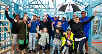 Newcastle Knights support the construction team at Build For A Cure