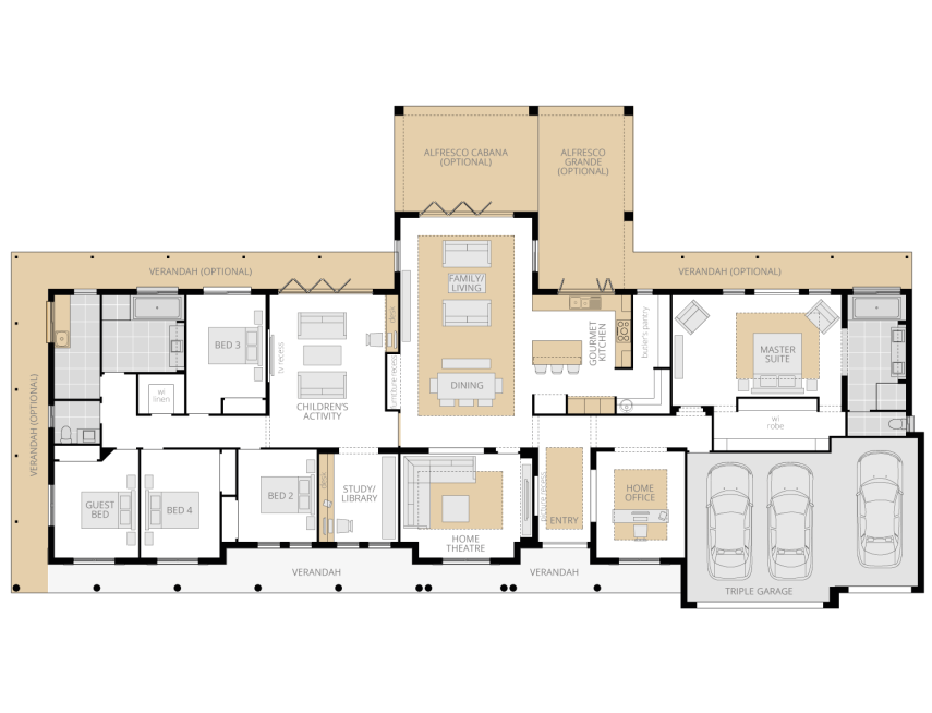 Bronte Executive Grande Manor One- Acreage Floor Plan Upgrade- McDonald Jones