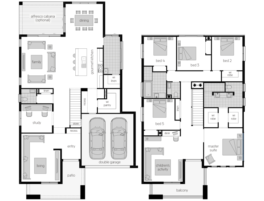 Architectural New Home Designs - Saxonvale 2 Storey Floor plan plan