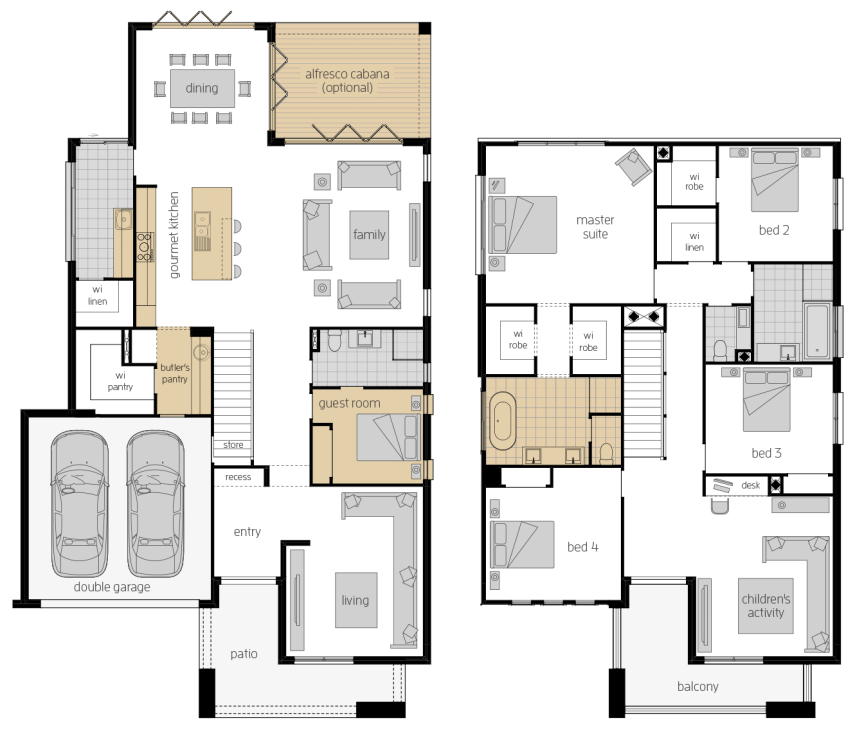 Saxonvale 40 Two - Two Storey Four Bedroom House Plan