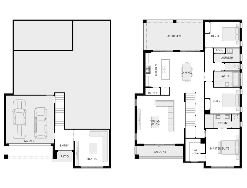 3 bedroom split level home design monterey floorplan lhs