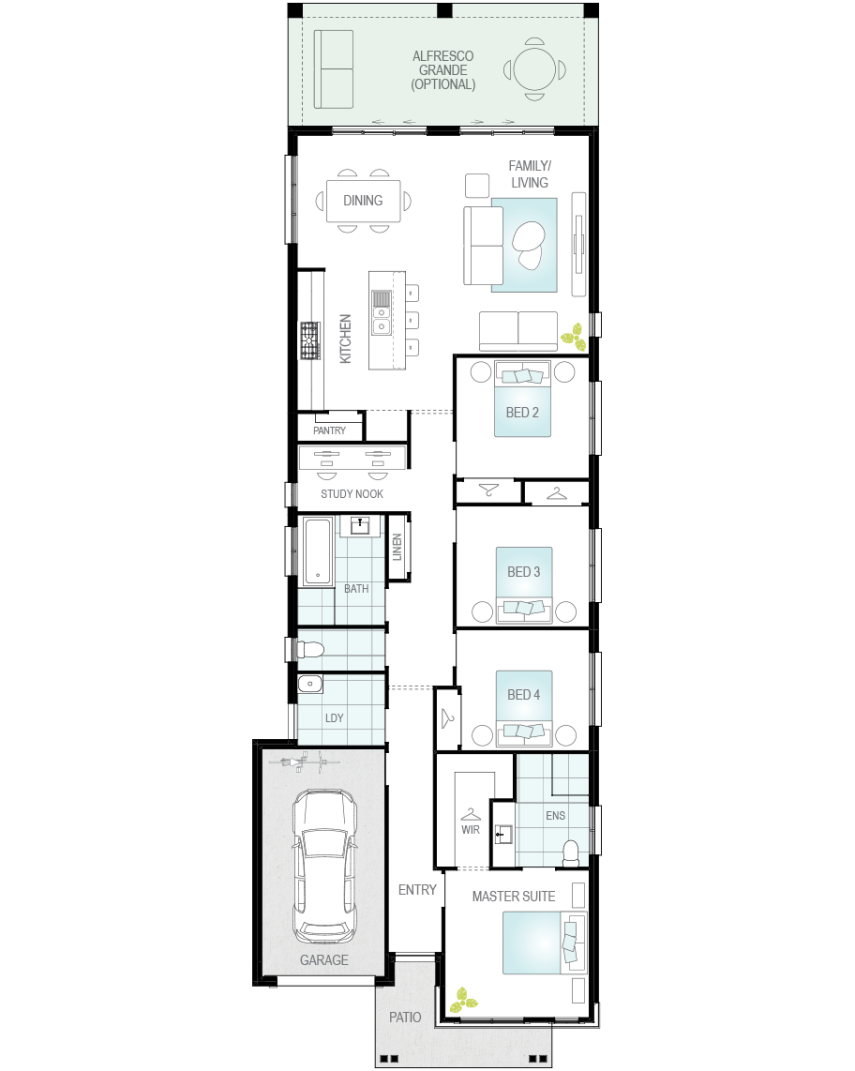 single level home design ravello option floorplan alfresco grande lhs