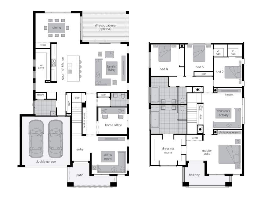 two storey home design floorplan tallavera 40 standard rhs