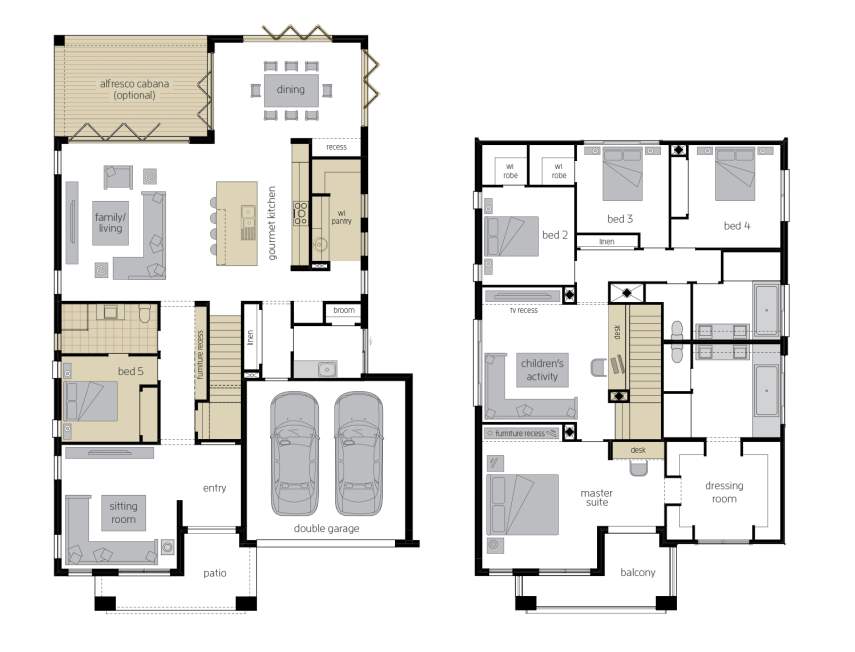 two storey home design tallavera 40 upgrade floorplan rhs