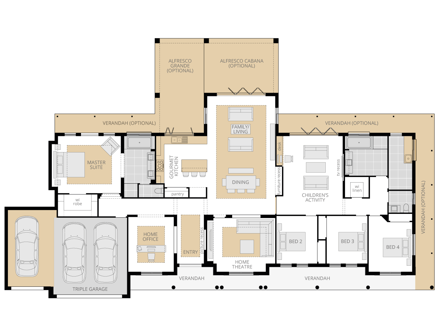 Bronte Executive- Acreage Floor Plan Upgrade- McDonald Jones