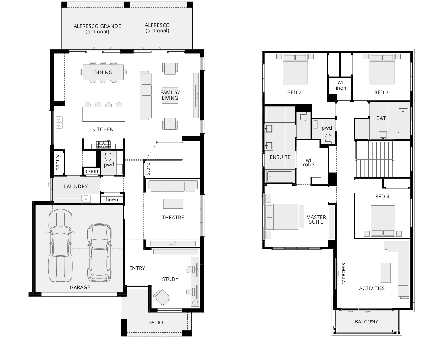 two storey home design panorama 33 standard floorplan rhs