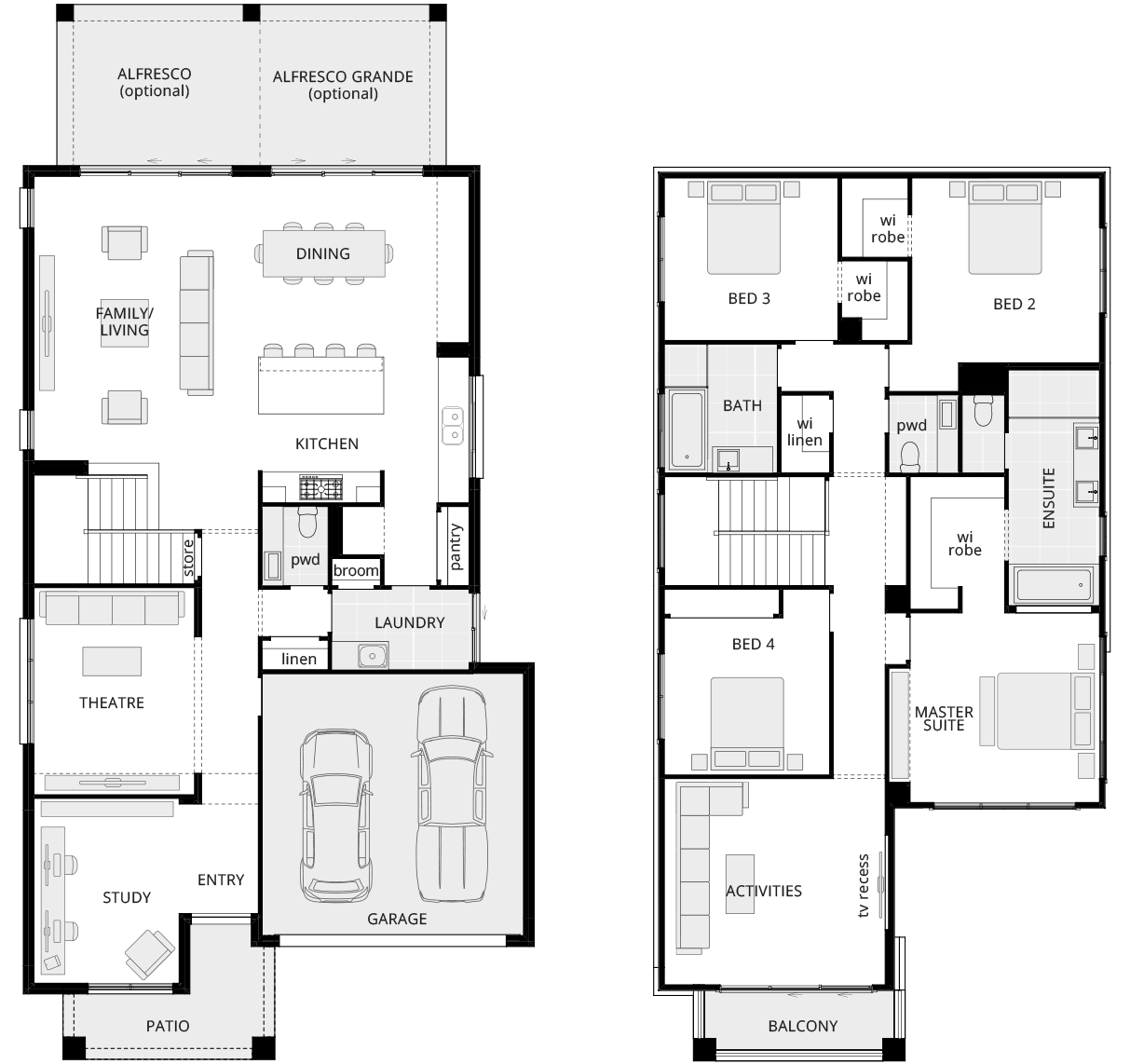 Panorama 36 Standard Floorplan Two Storey 