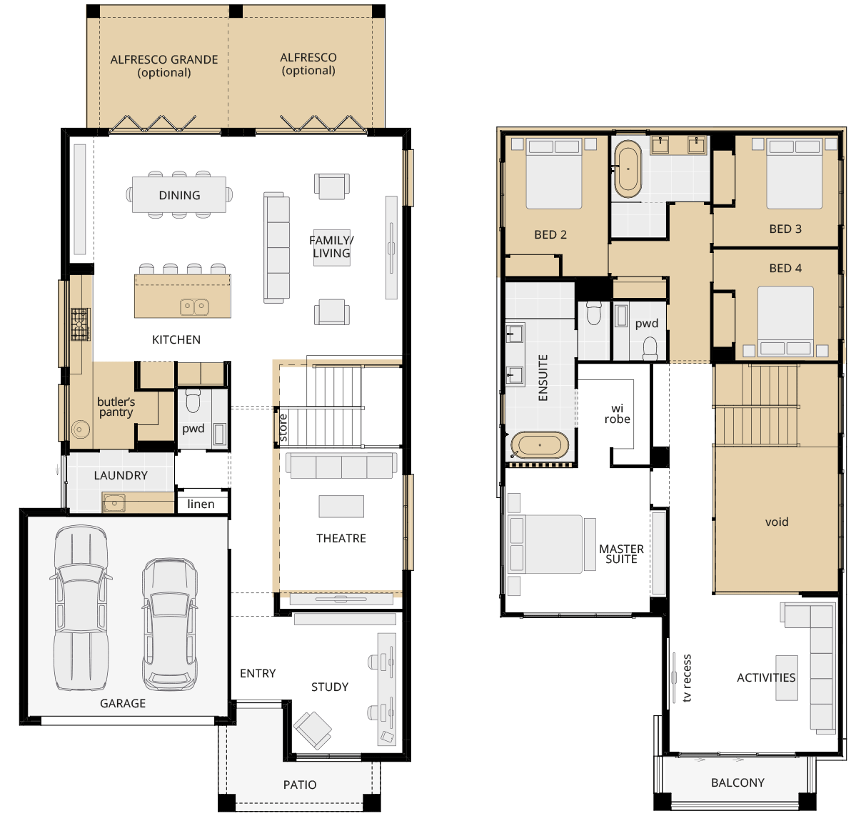 Panorama 36 Upgrade Floorplan Two Storey 