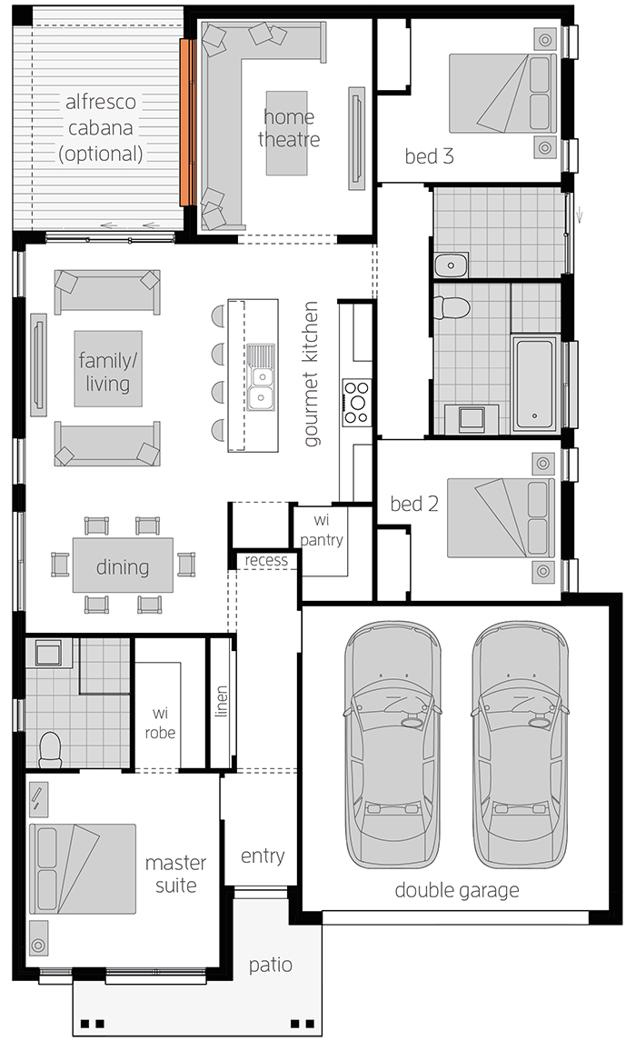 Architectural New Home Designs - Albany One Floor Plan 