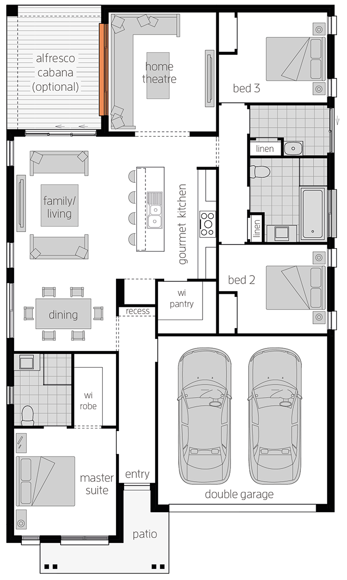Albany Two Albany Two - Single Storey Floor Plan - McDonald Jones