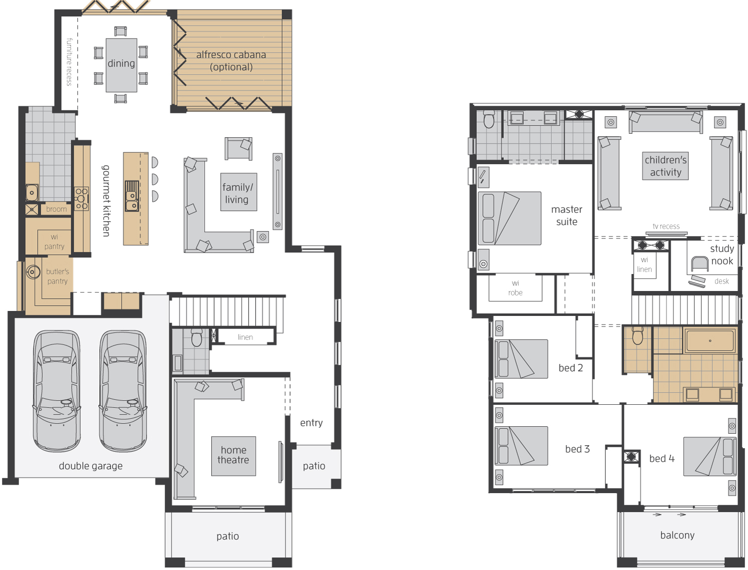 Floor Plan - Castleton 34 Upgrade Floor Plan - Castleton 34 Upgrade - Two Storey Home Design -McDonald Jones