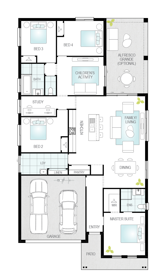 Almeria Three- Single Storey Floor Plan- McDonald Jones