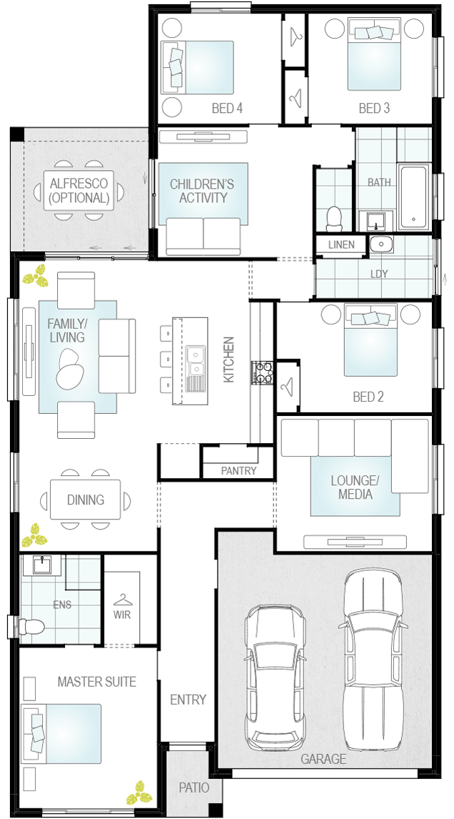 Almeria Four- Single Storey Floor Plan- McDonald Jones Almeria Four- Single Storey Floor Plan- McDonald Jones