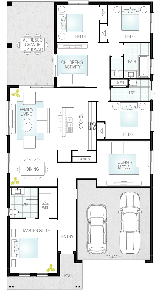 Almeria Four- Single Storey Floor Plan Upgrade- McDonald Jones Almeria Four- Single Storey Floor Plan Upgrade- McDonald Jones