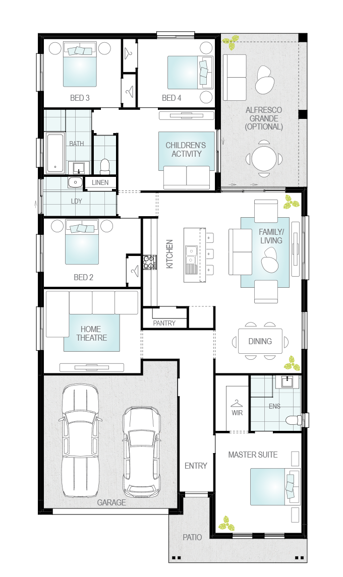 Almeria Four- Single Storey Floor Plan- McDonald Jones