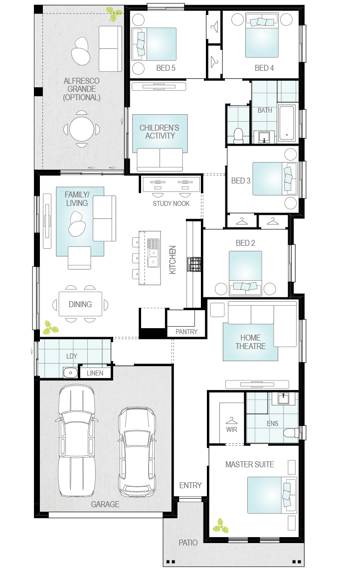 Almeria Executive- Single Storey Floor Plan- McDonald Jones