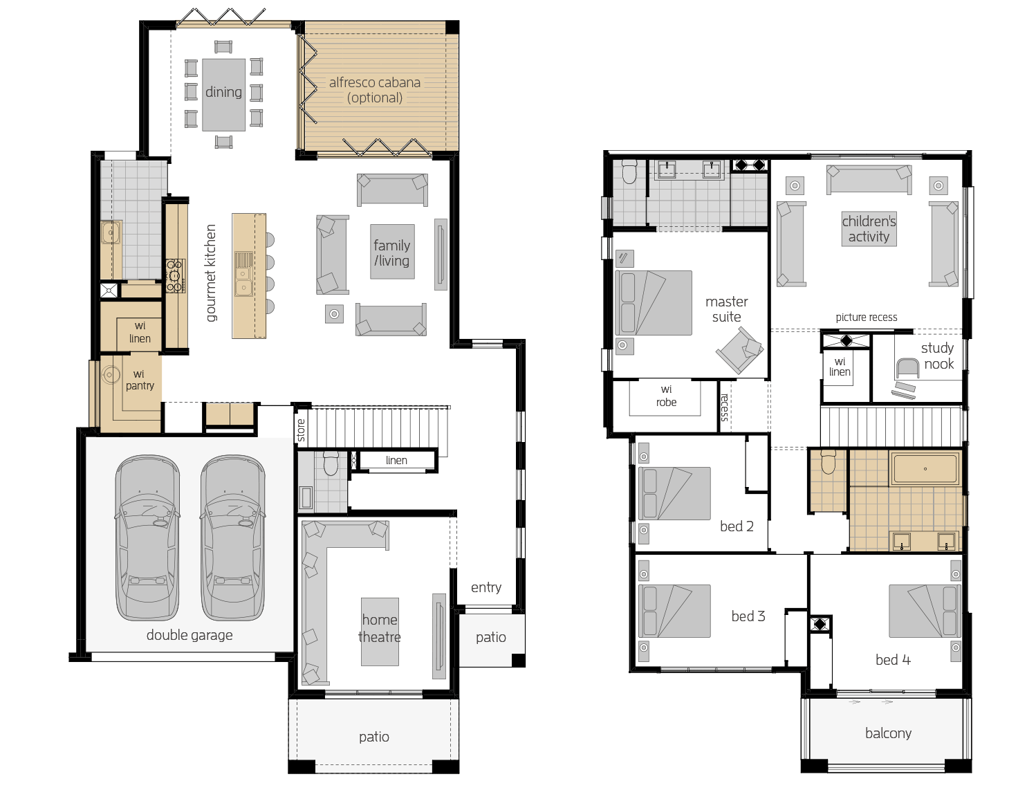 Castleton 34- Two Storey Upgrade Floor Plan- McDonald Jones
