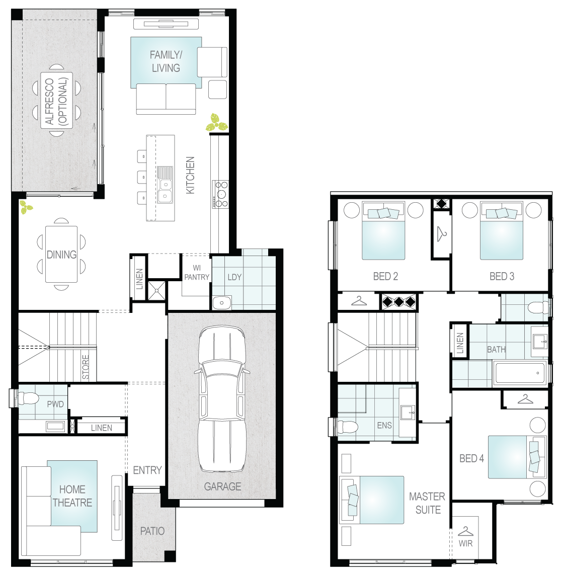 Daytona One- Two Storey Floor Plan- McDonald Jones