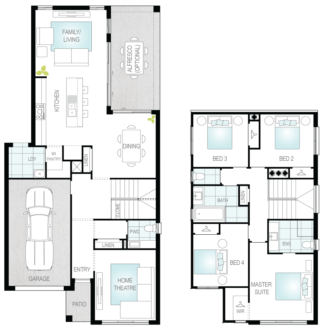 Daytona One- Two Storey Floor Plan- McDonald Jones