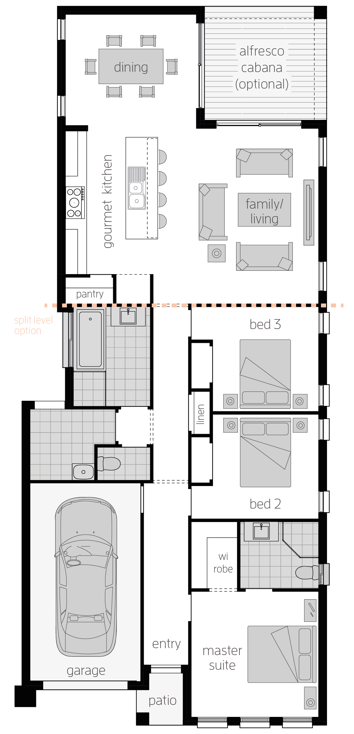 Hamilton Three- Single Storey Floor Plan Hamilton Three- Single Storey Floor Plan - McDonald Jones