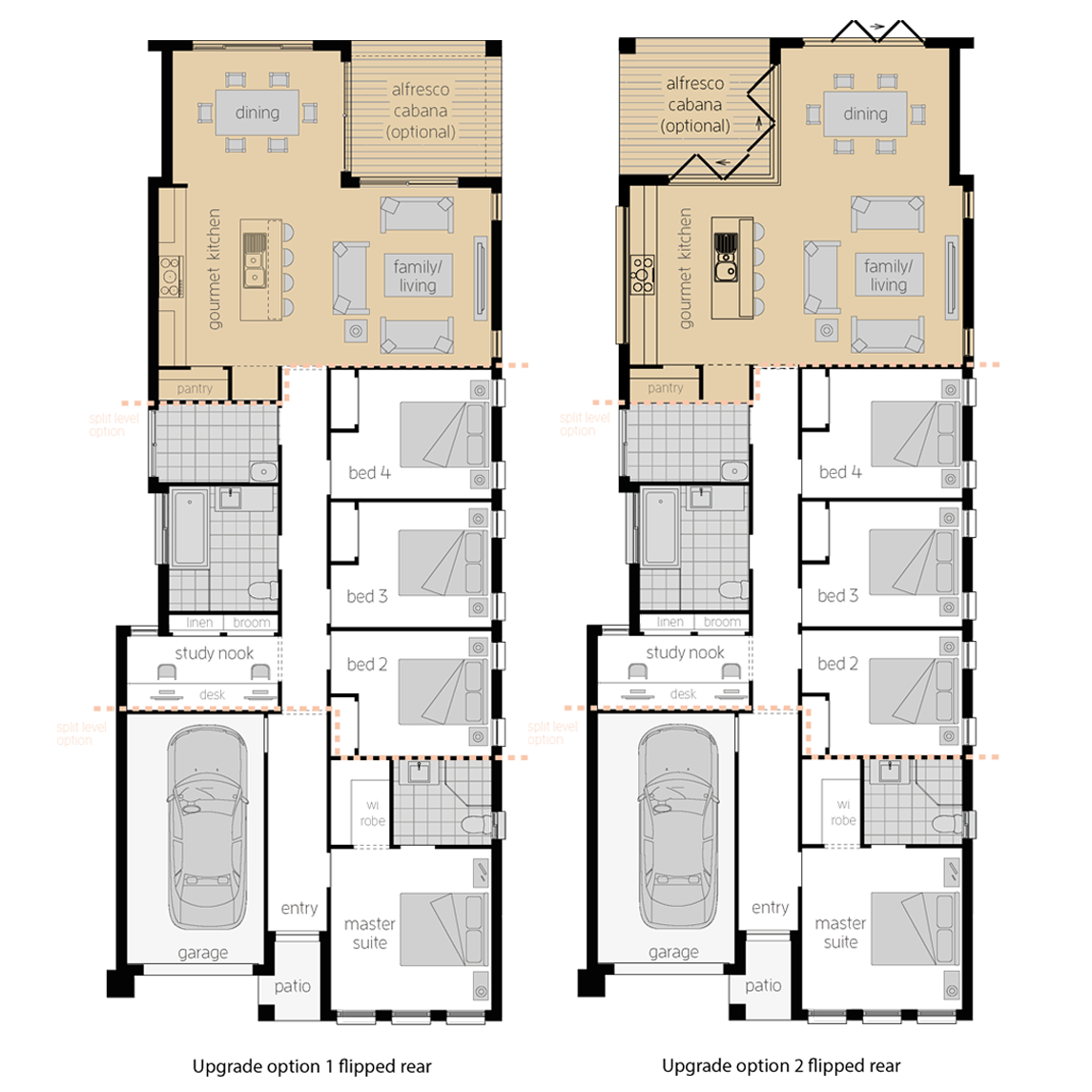 Hamilton Four Upgrades- Single Storey Floor Plan- McDonald Jones