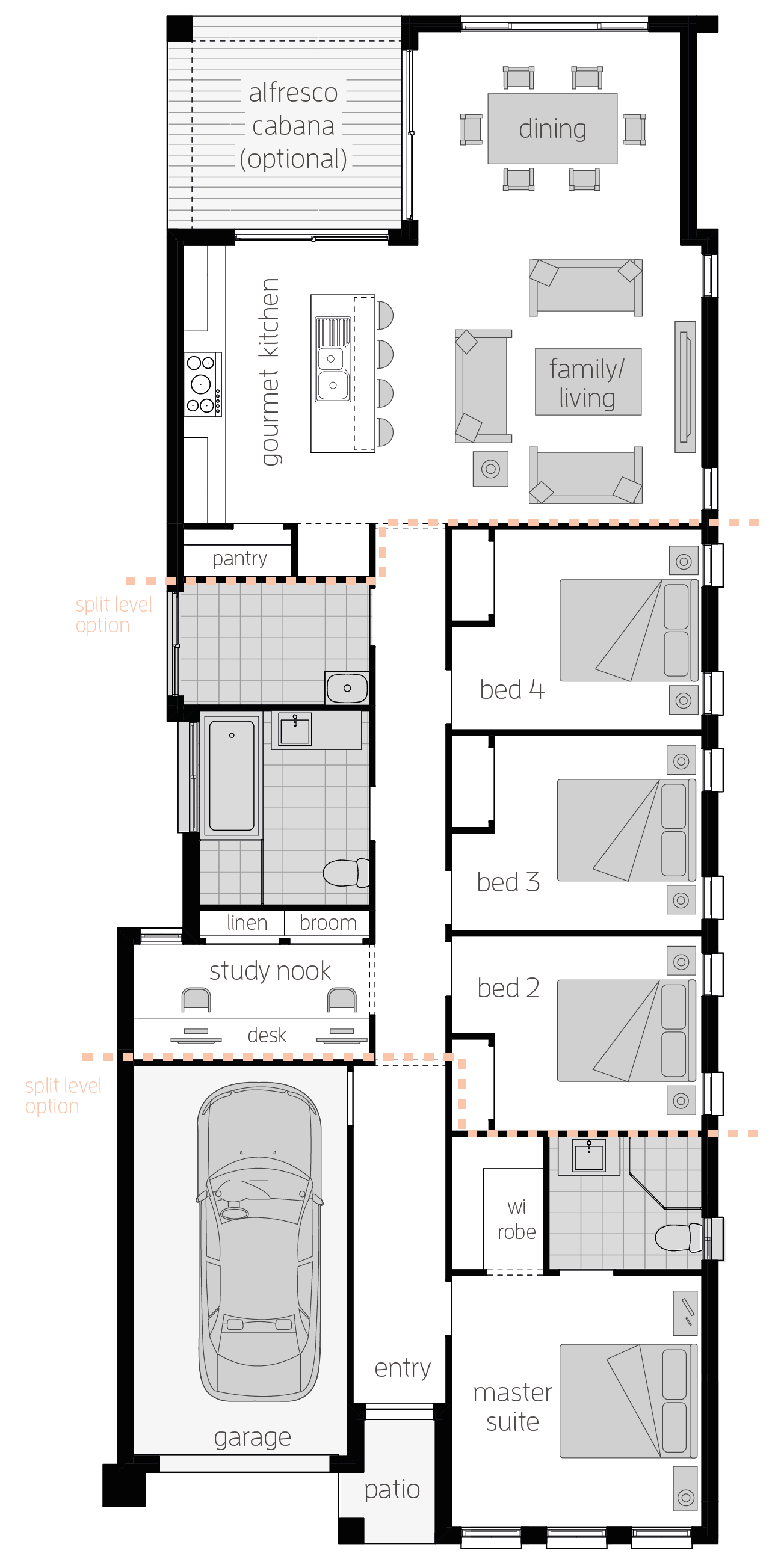 Hamilton Four- Single Storey Floor Plan Hamilton Four- Single Storey Floor Plan - McDonald Jones