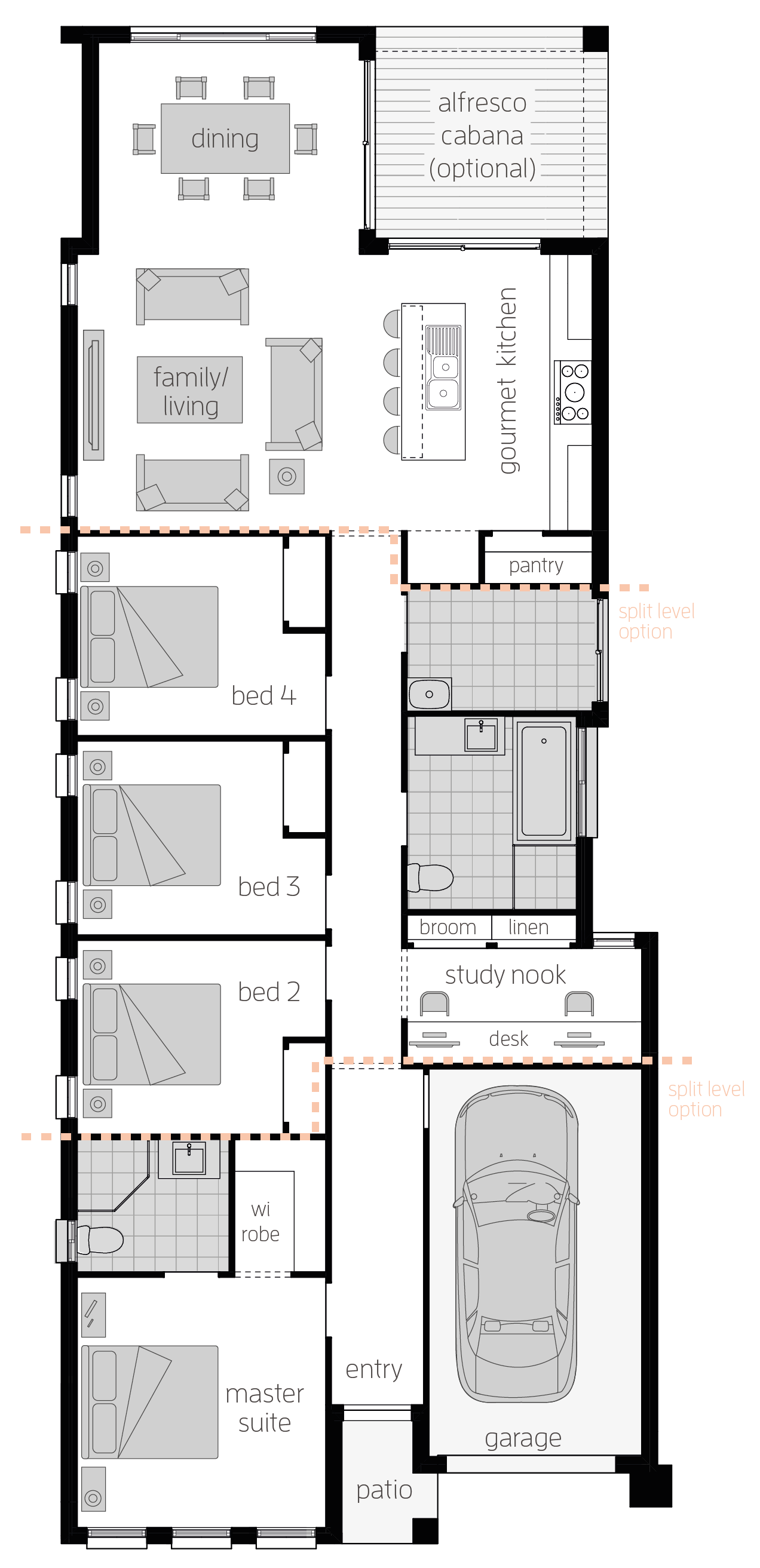 Hamilton Four- Single Storey Floor Plan Hamilton Four- Single Storey Floor Plan - McDonald Jones