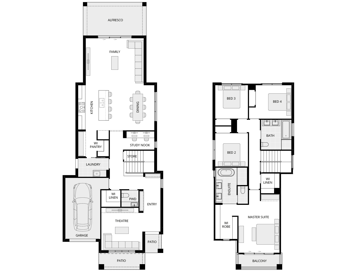 Aria 28 One - Standard Floorplan rhs two storey home design aria 28 one floorplan standard rhs