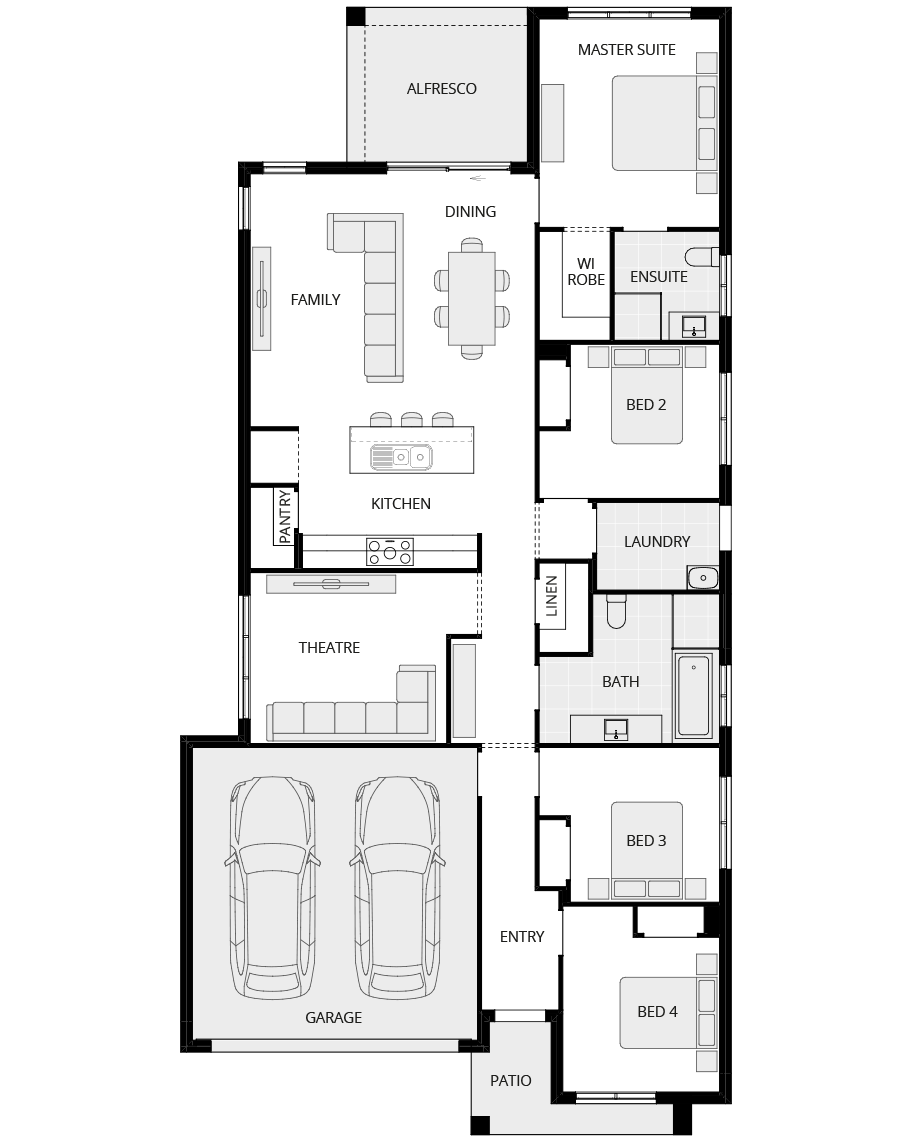single storey home design essence andorra one floorplan rhs