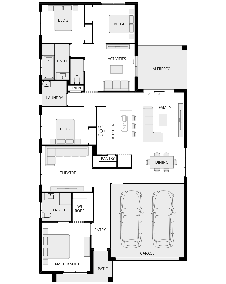 single storey home design essence almeria two floorplan rhs