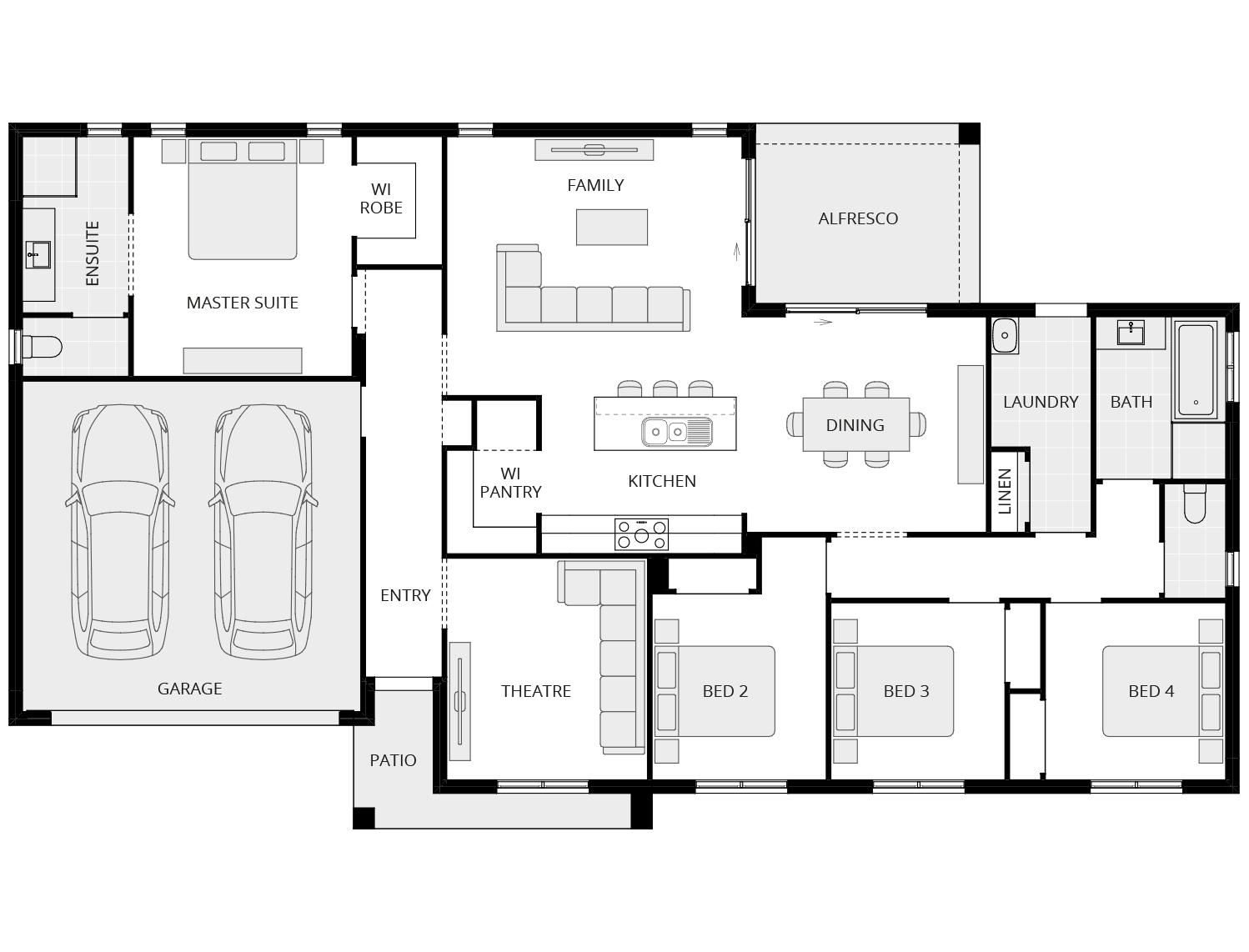 single storey home design discovery azura floorplan rhs