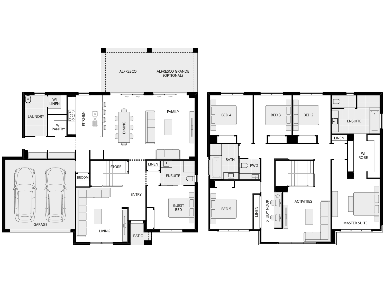 two storey home design everyday barcelona standard floorplan rhs