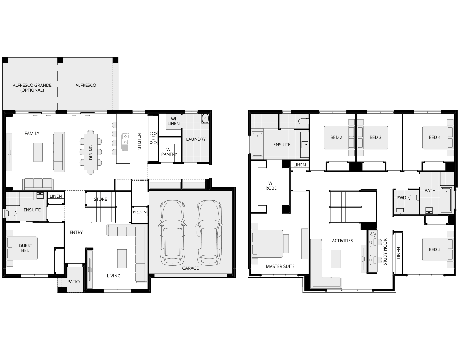two storey home design everyday barcelona standard floorplan rhs