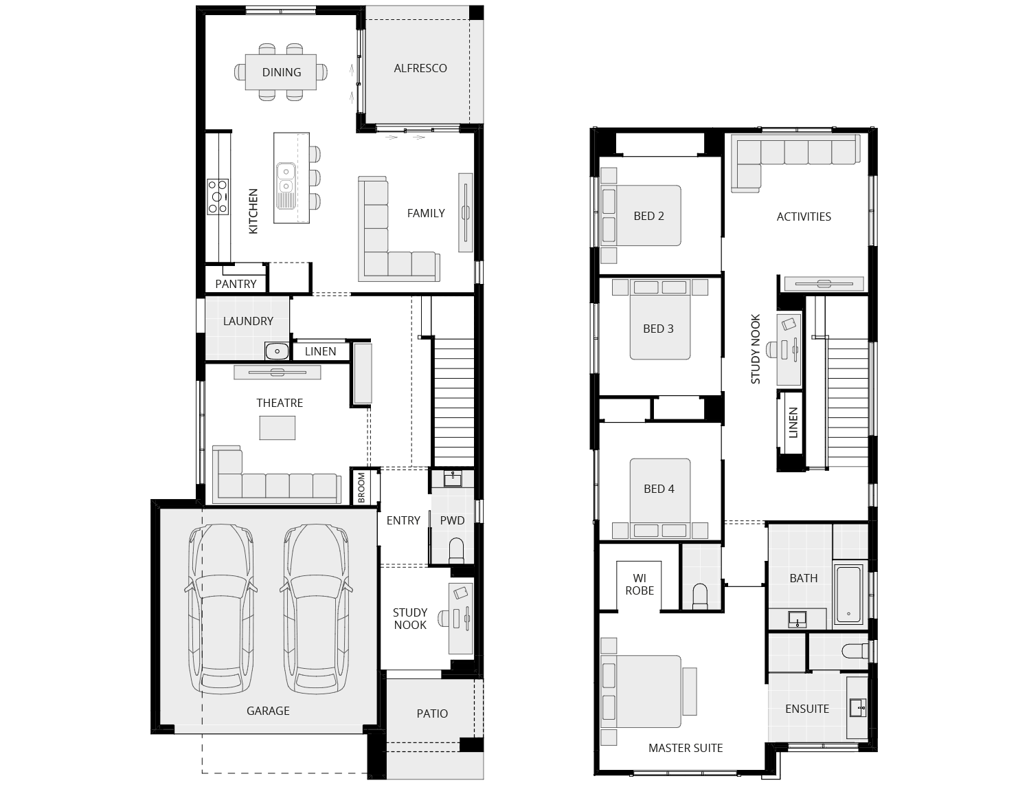 two storey home design essence clemente one floorplan rhs
