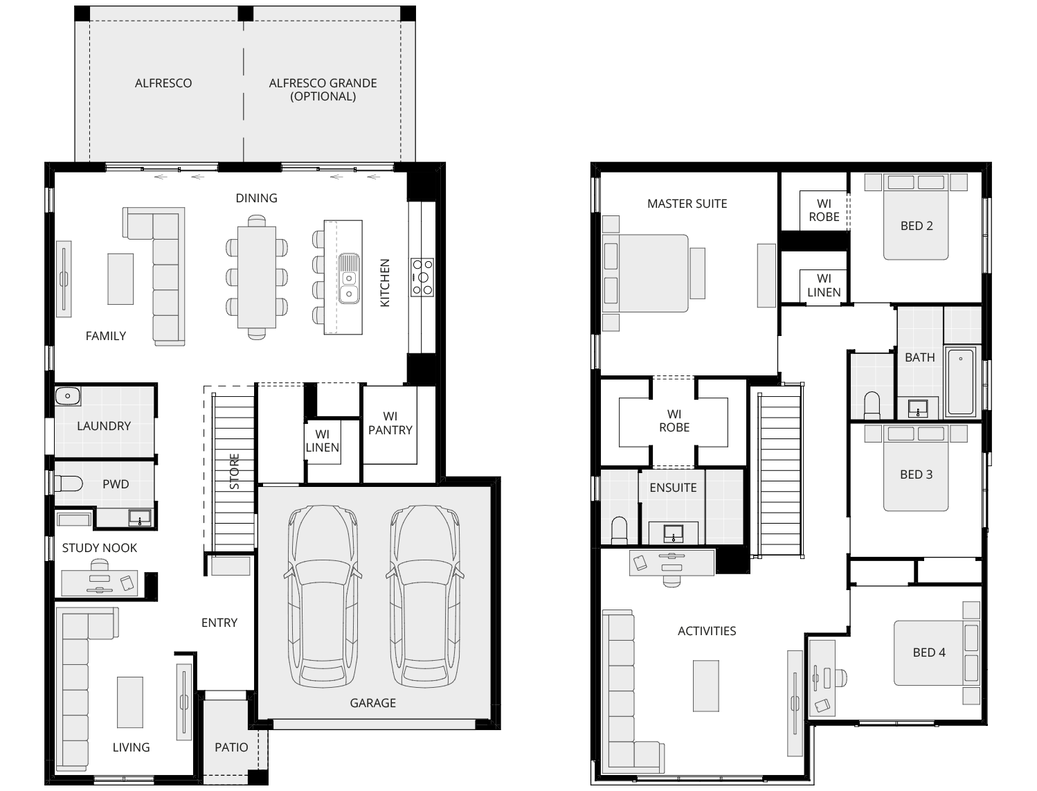Enzo Two - Essence floorplan rhs two storey home design essence enzo two floorplan rhs