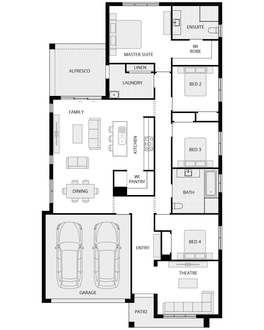 single storey home design ibiza one floorplan rhs