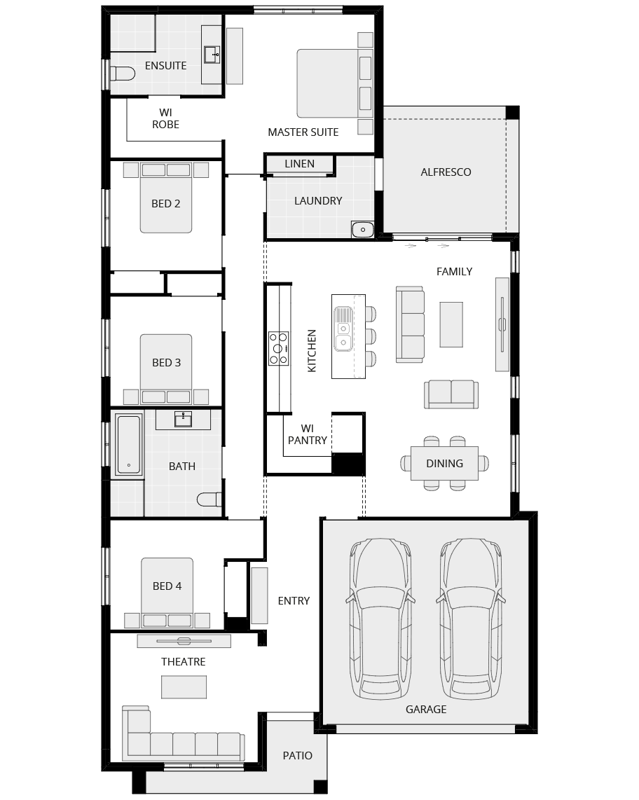 single storey home design ibiza one everyday floorplan rhs