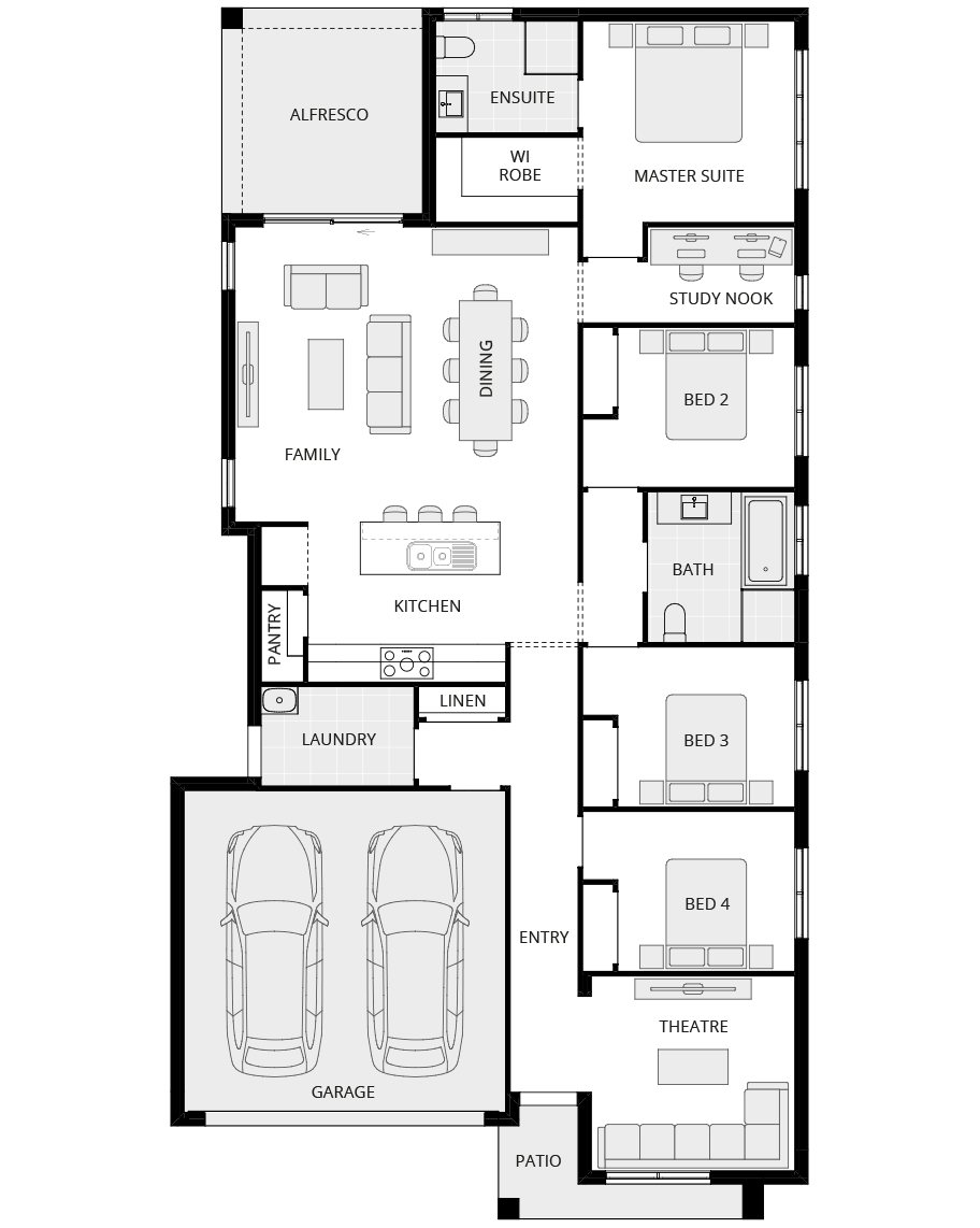 single storey home design essence lucia two floorplan rhs