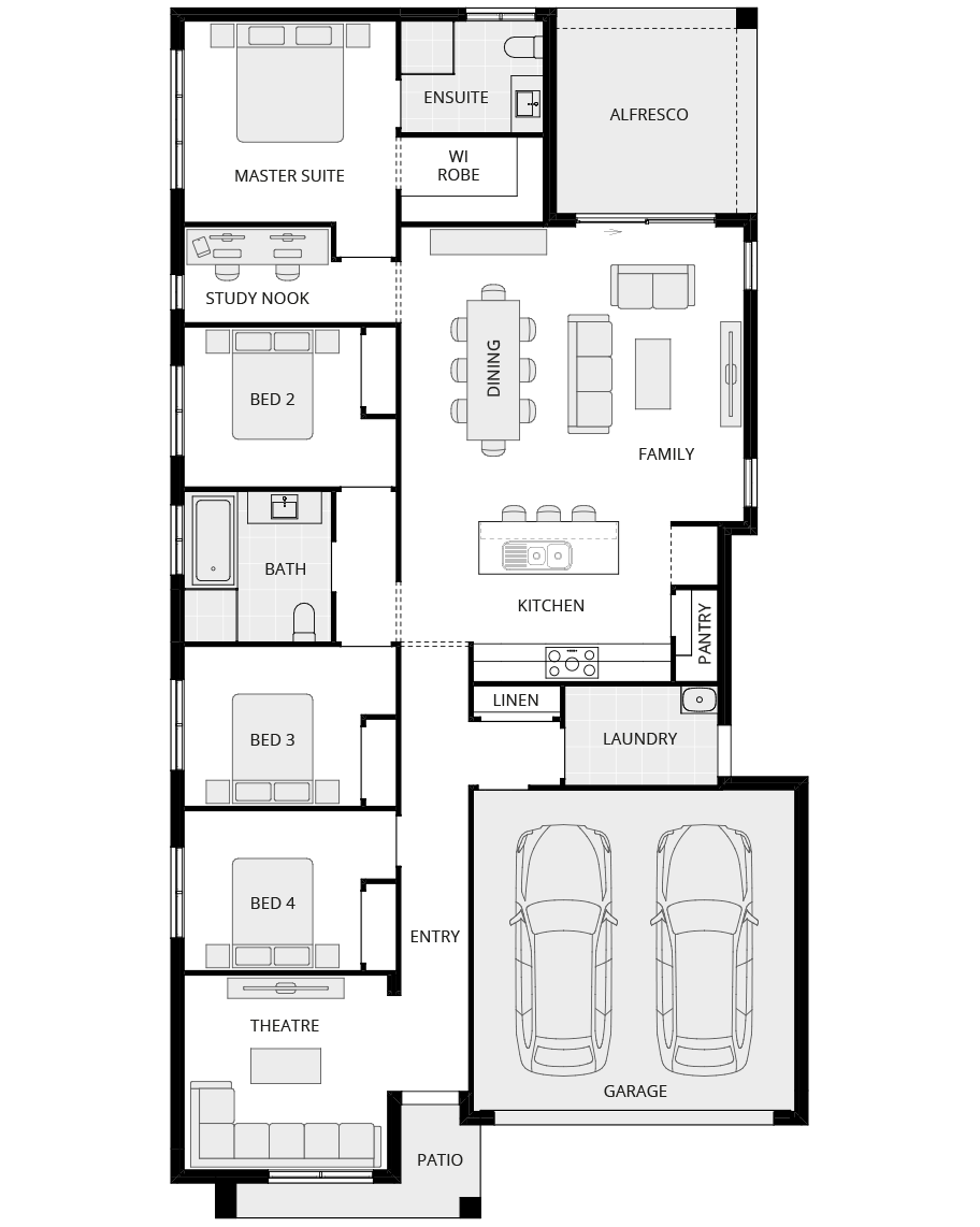 single storey home design essence lucia two floorplan rhs