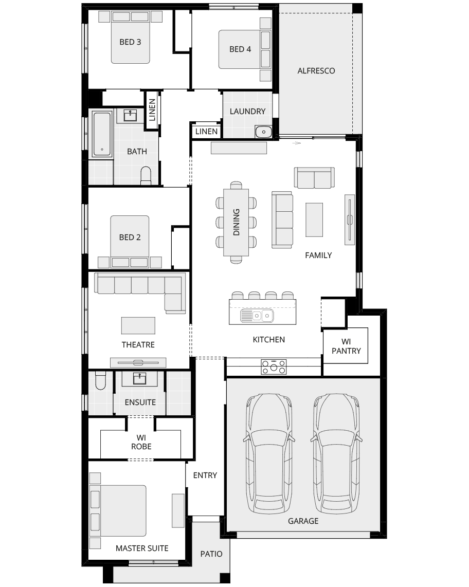 single storey home design essence lucia three floorplan rhs