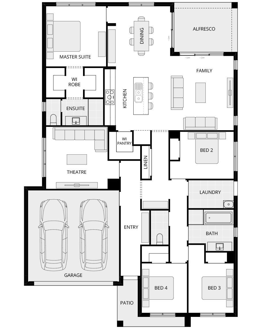 single storey home design essence mendoza one floorplan rhs