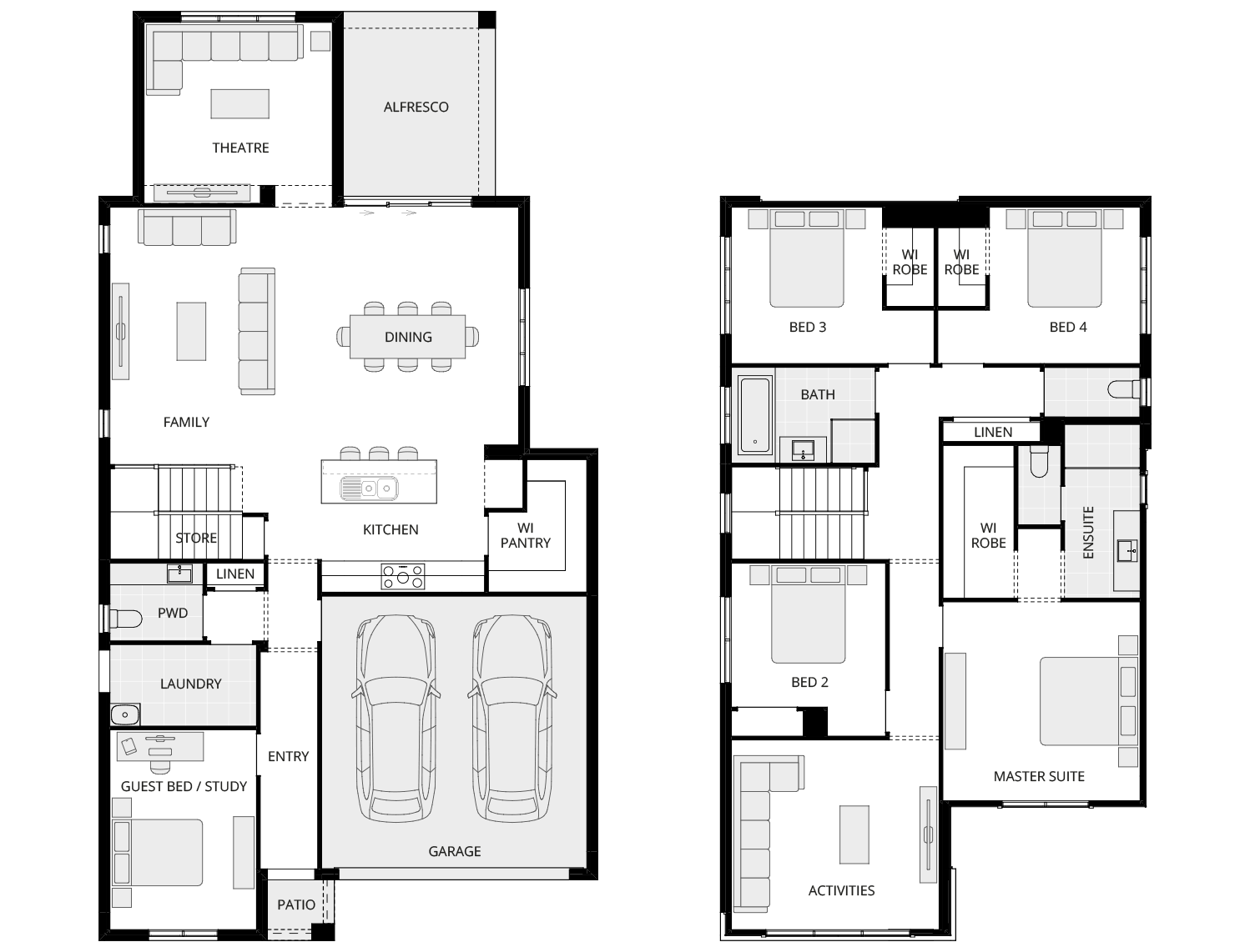 Valiente Two - Essence floorplan rhs two storey home design essence valiente two floorplan rhs