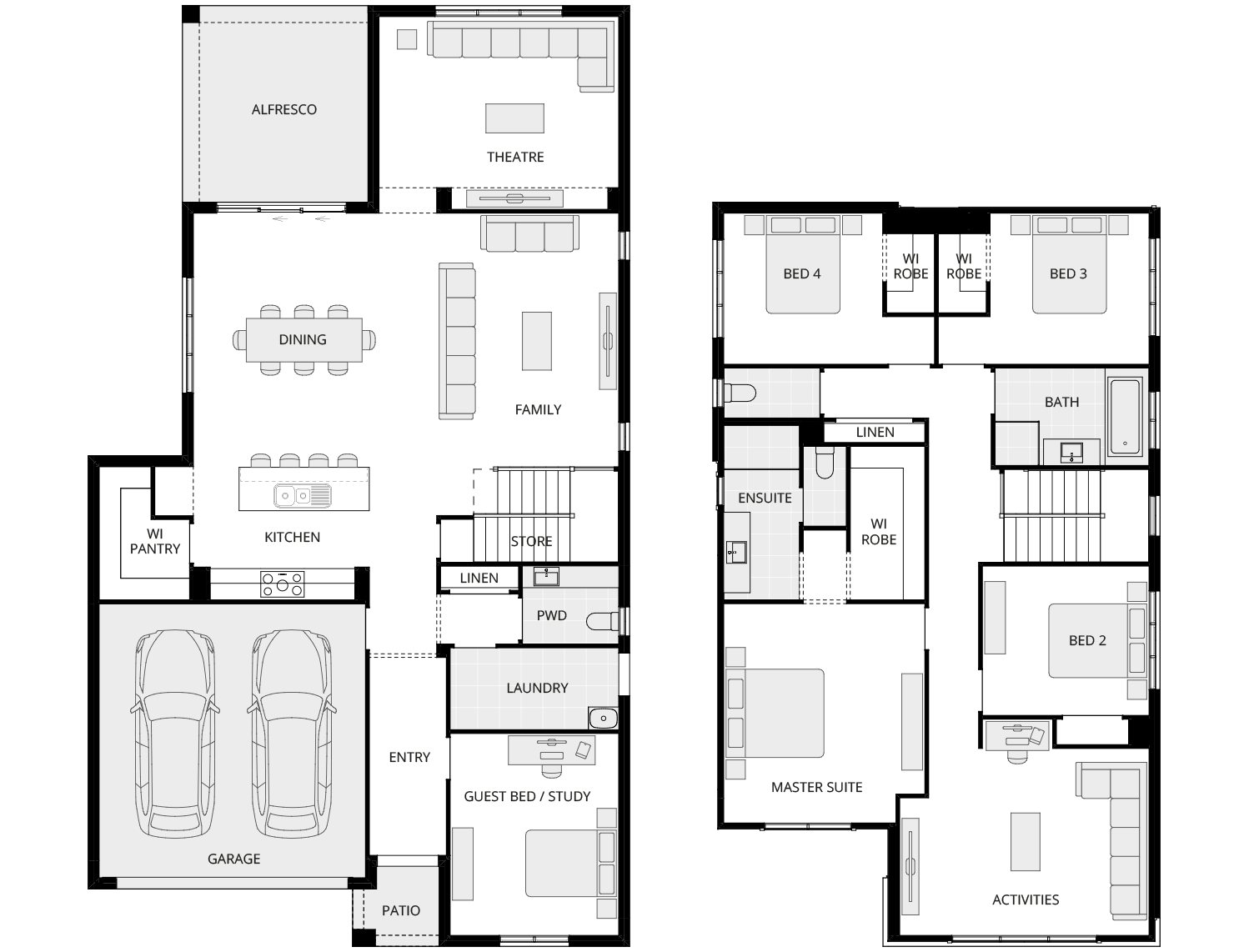 Valiente Three - Essence floorplan rhs two storey home design essence valiente three floorplan rhs