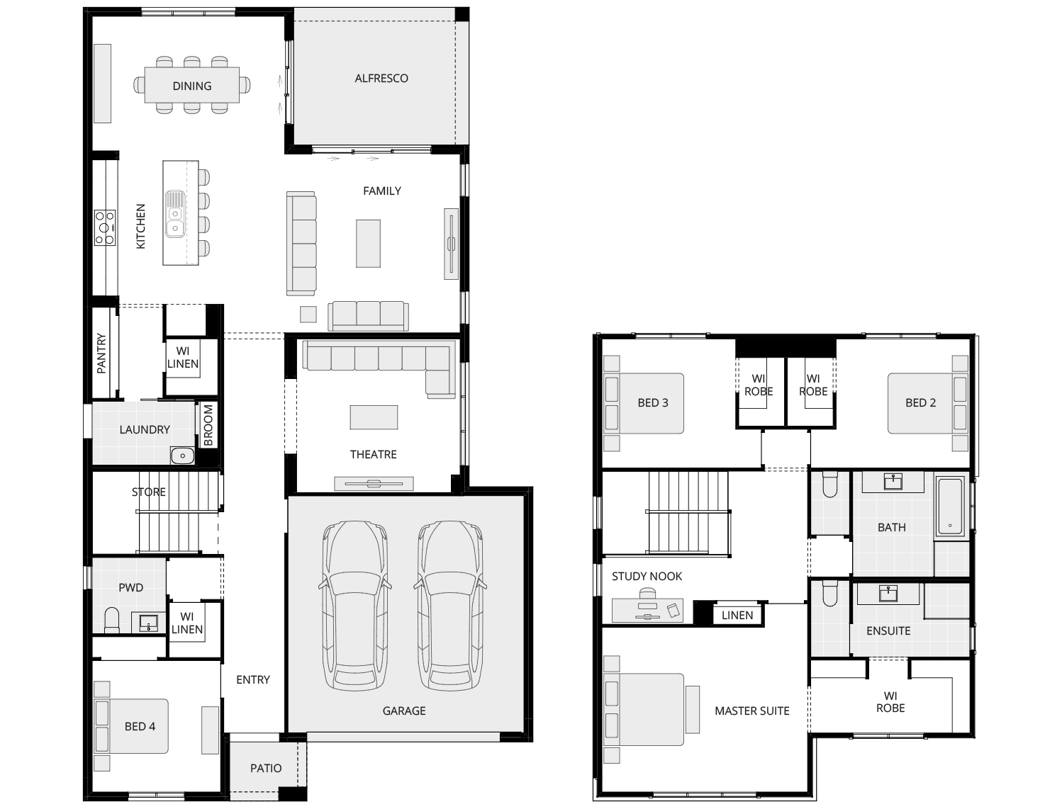 two storey home design discovery winton one floorplan rhs