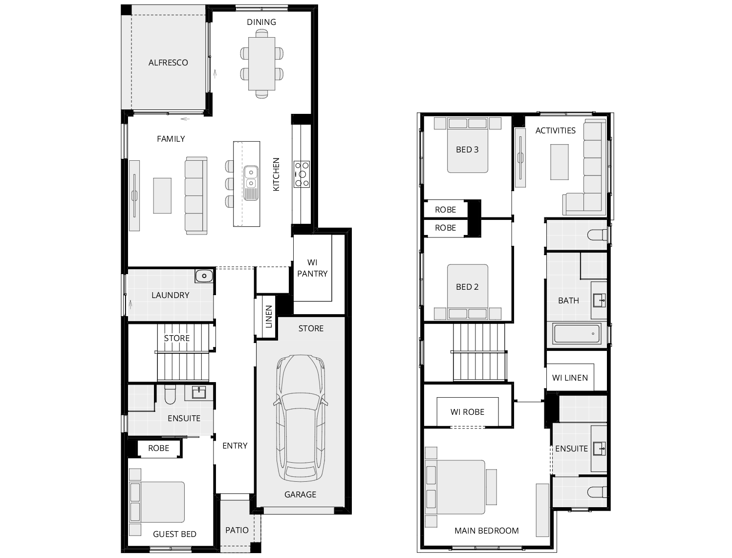 two storey town house design kensington 24 floorplan rhs