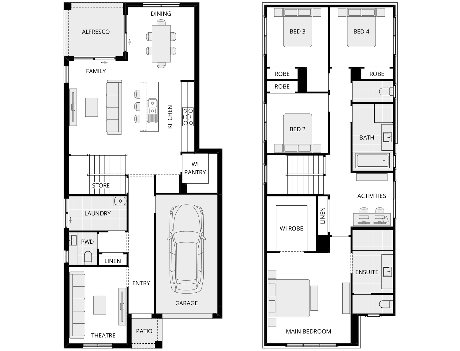 two storey town house floorplan paddington 24 rhs