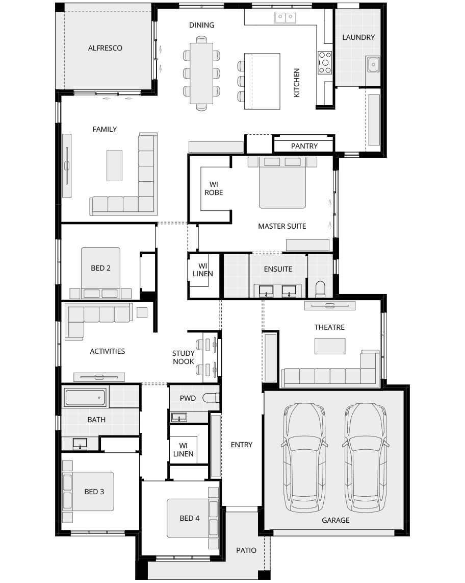 single storey home design anchorage classic floorplan rhs