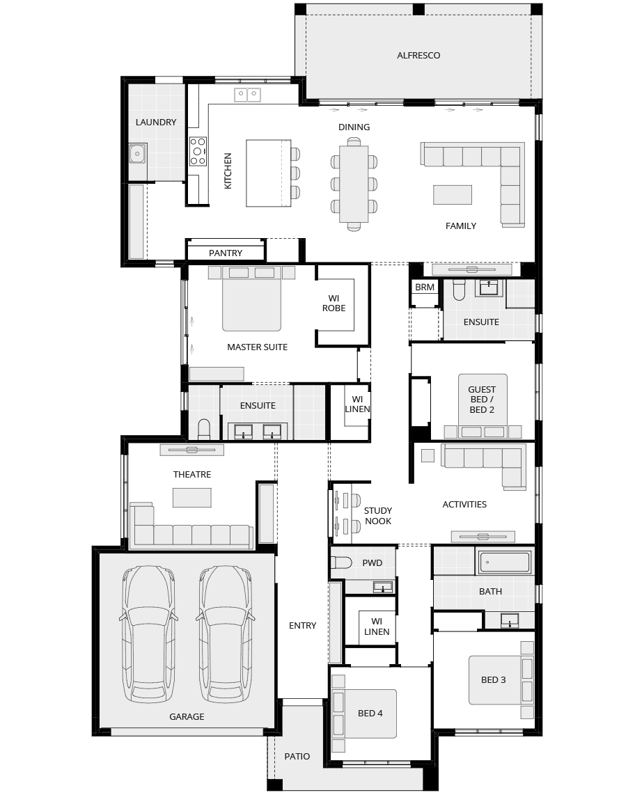 single storey home design anchorage encore floorplan lhs
