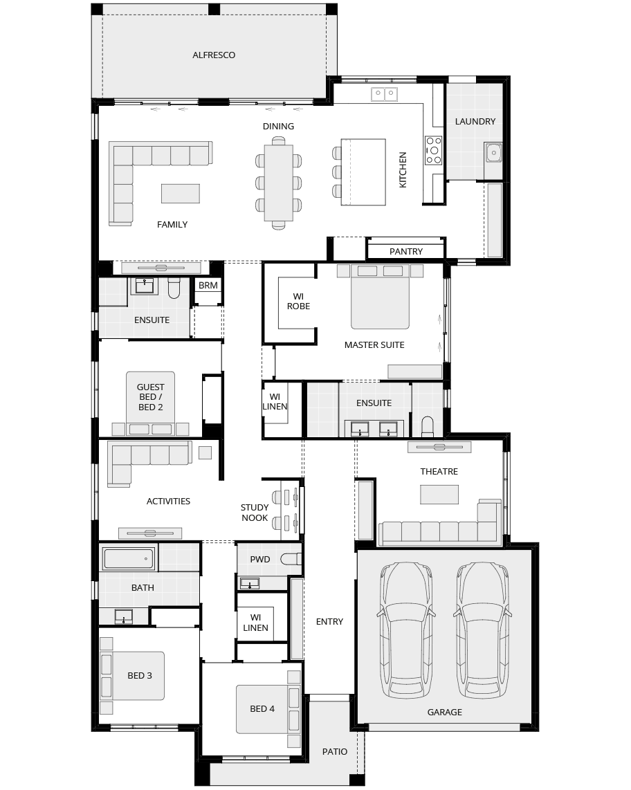 single storey home design anchorage encore floorplan lhs