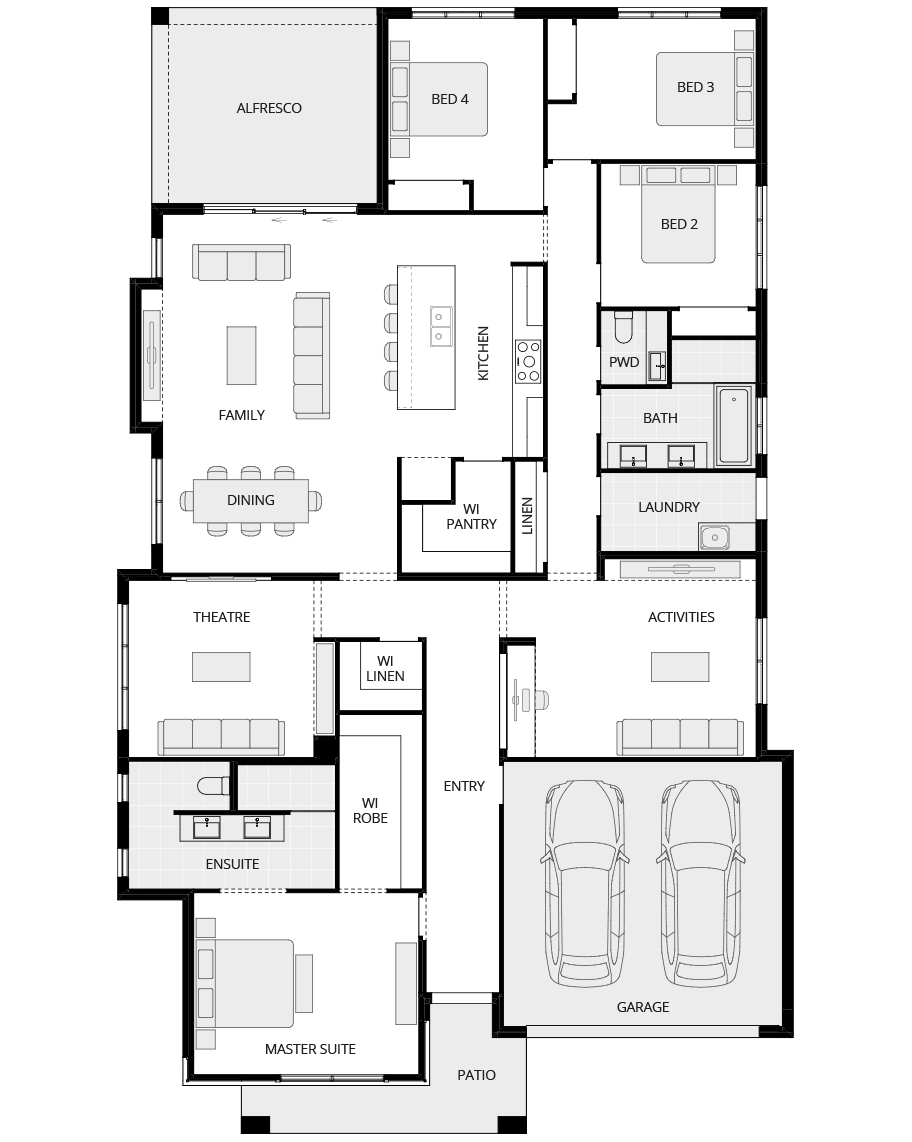 St.Tropez Encore - Stuart Everitt floorplan rhs single storey home design st tropez encore floorplan rhs
